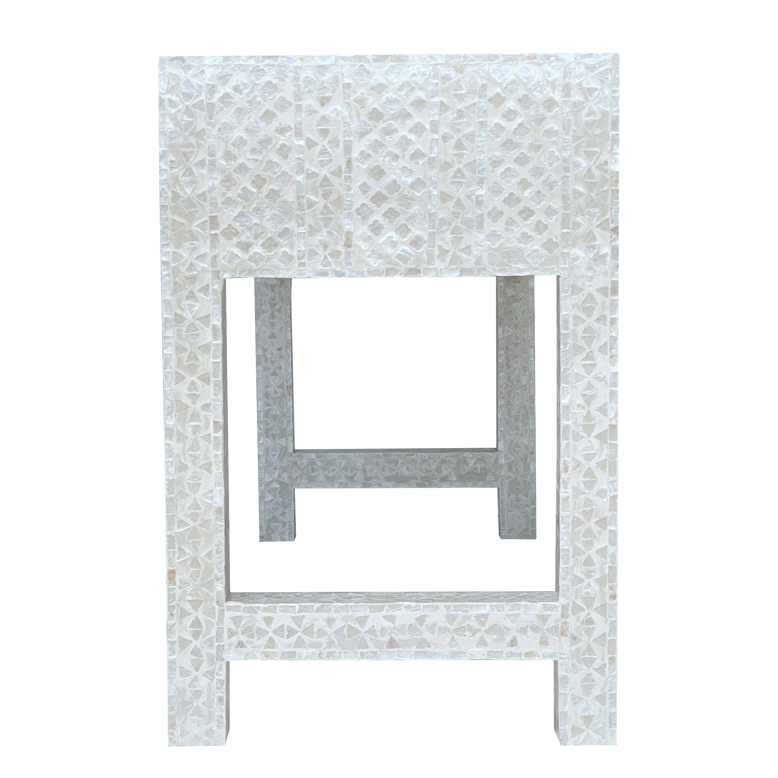 MOTHER OF PEARL OPULENT 3 DRAWER CONSOLE TABLE LIGHT HUE