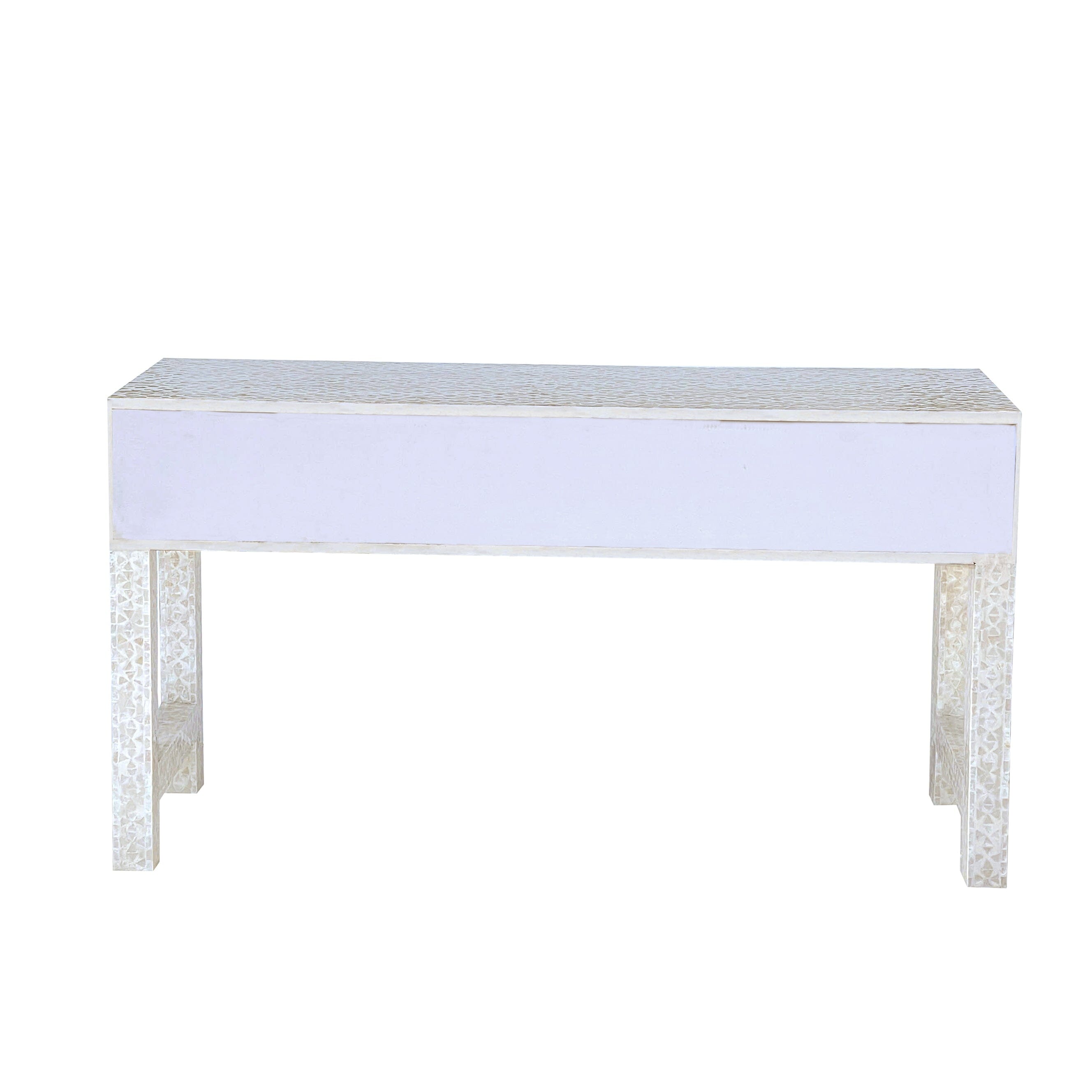 MOTHER OF PEARL OPULENT 3 DRAWER CONSOLE TABLE LIGHT HUE