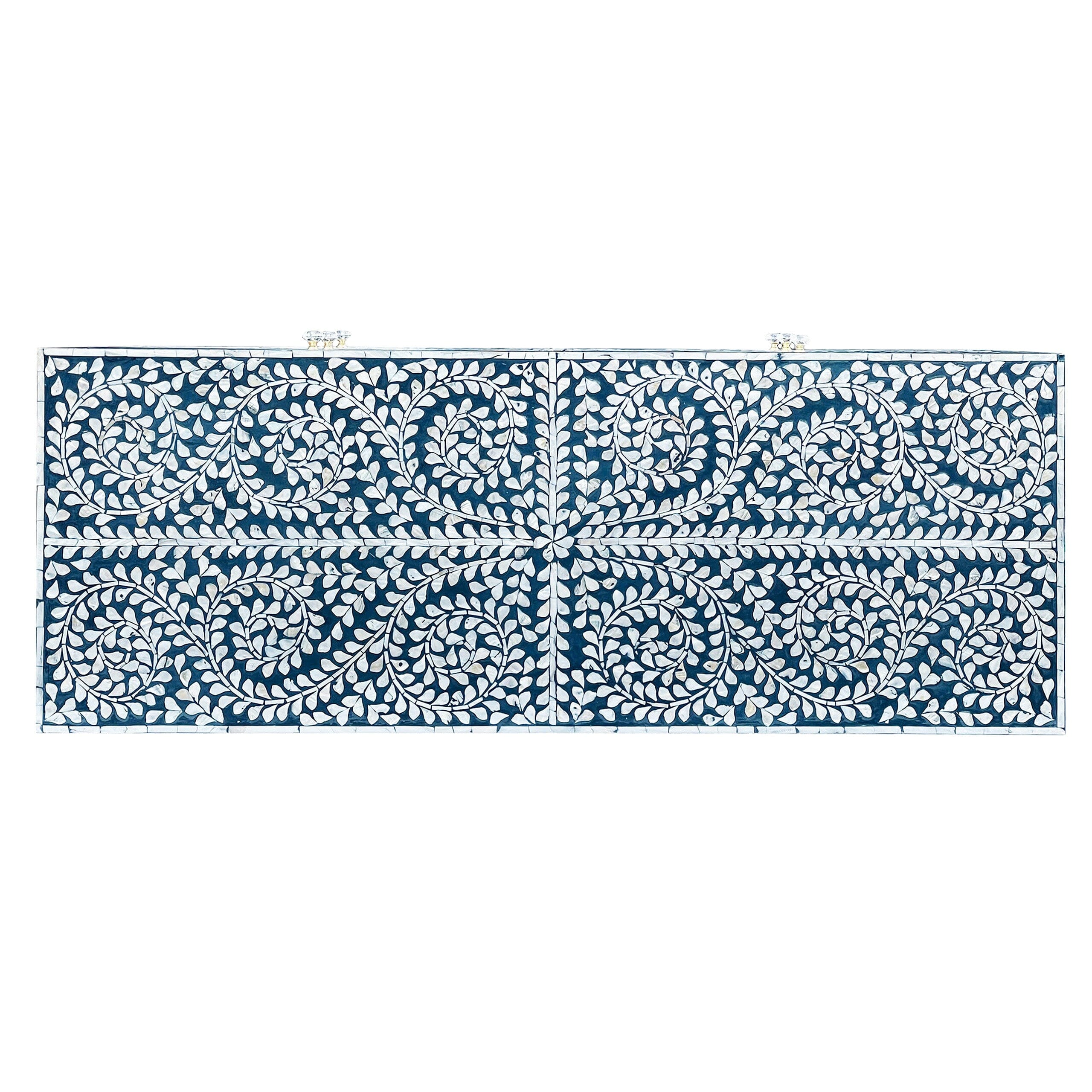 MOTHER OF PEARL ENCHANTING VINE CHEST OF DRAWERS BLUE HUE