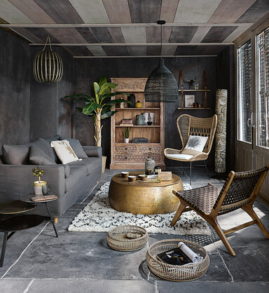 BRASS LOOK HAMMERED COFFEE TABLE