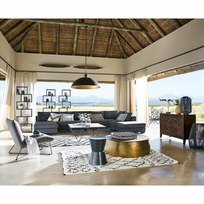 BRASS LOOK HAMMERED COFFEE TABLE