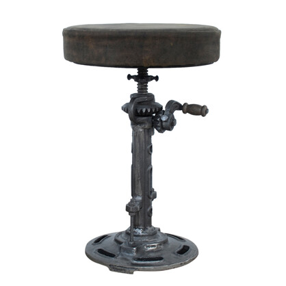 VINTAGE LEATHER WINDUP STOOL