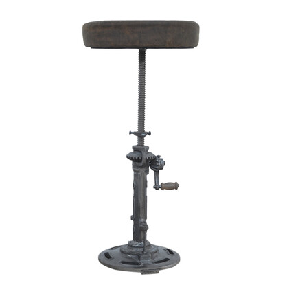 VINTAGE LEATHER WINDUP STOOL