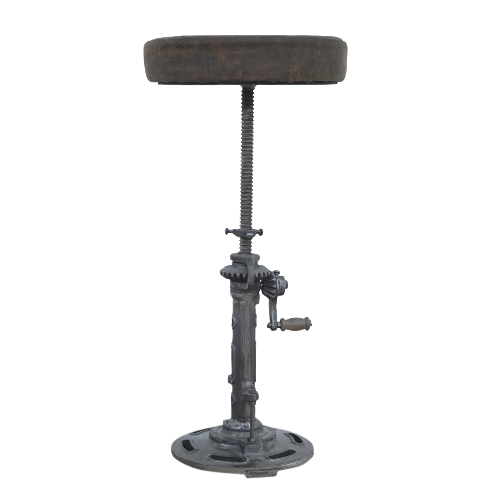 VINTAGE LEATHER WINDUP STOOL