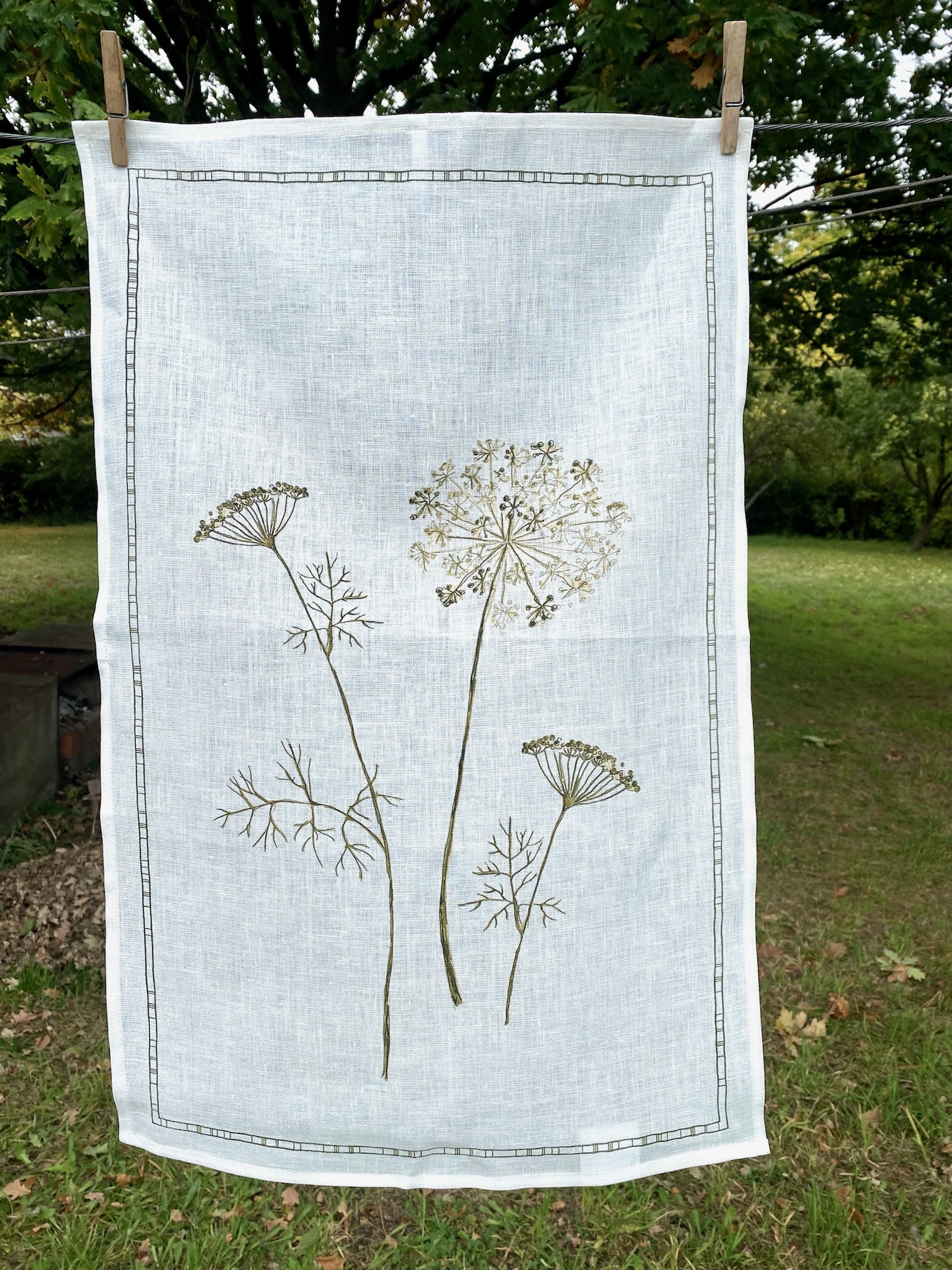 Pure Linen Dill Tea Towel