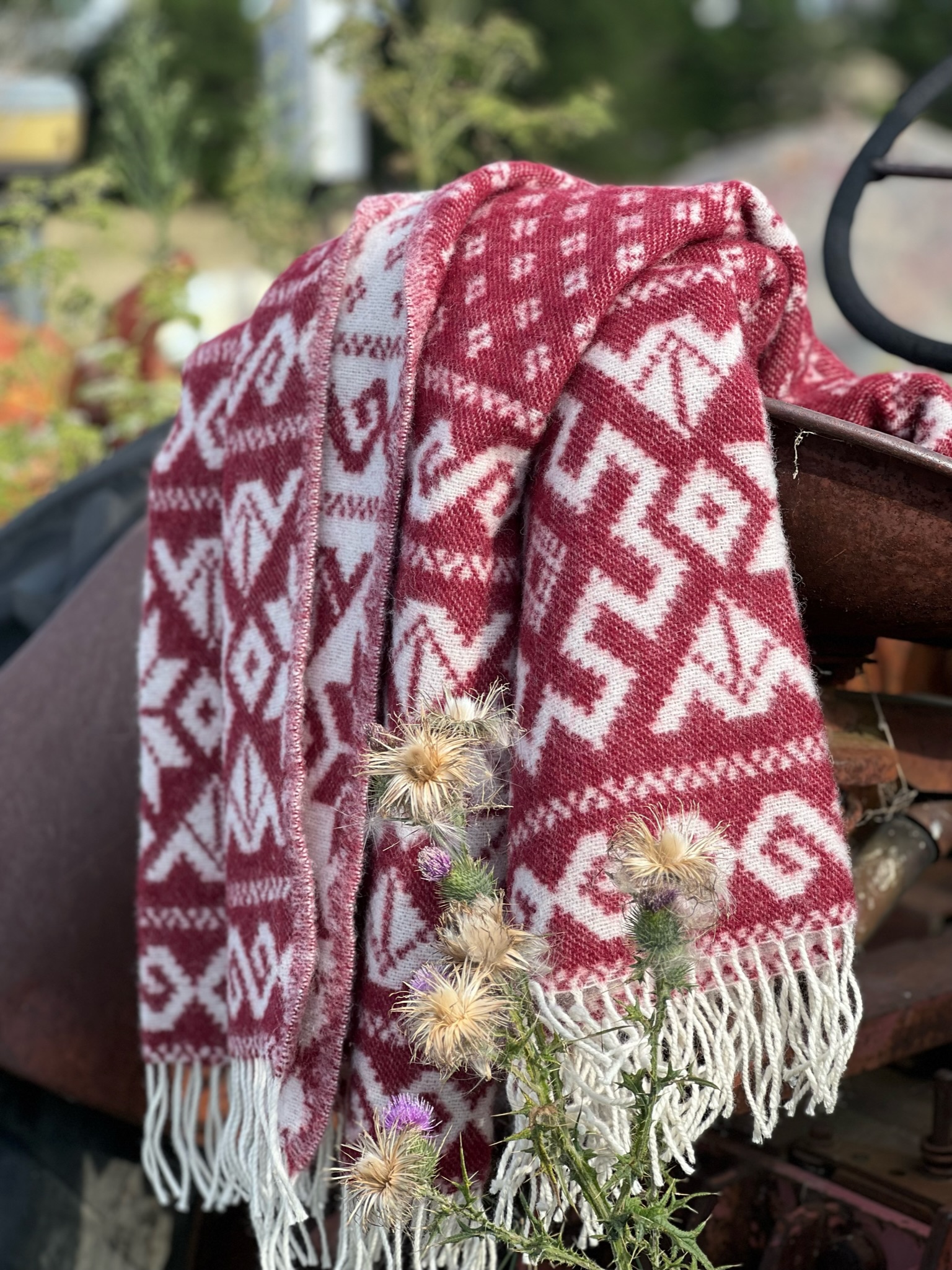 Wholesale Baltic patterned 100 wool throw blanket Nord Haus