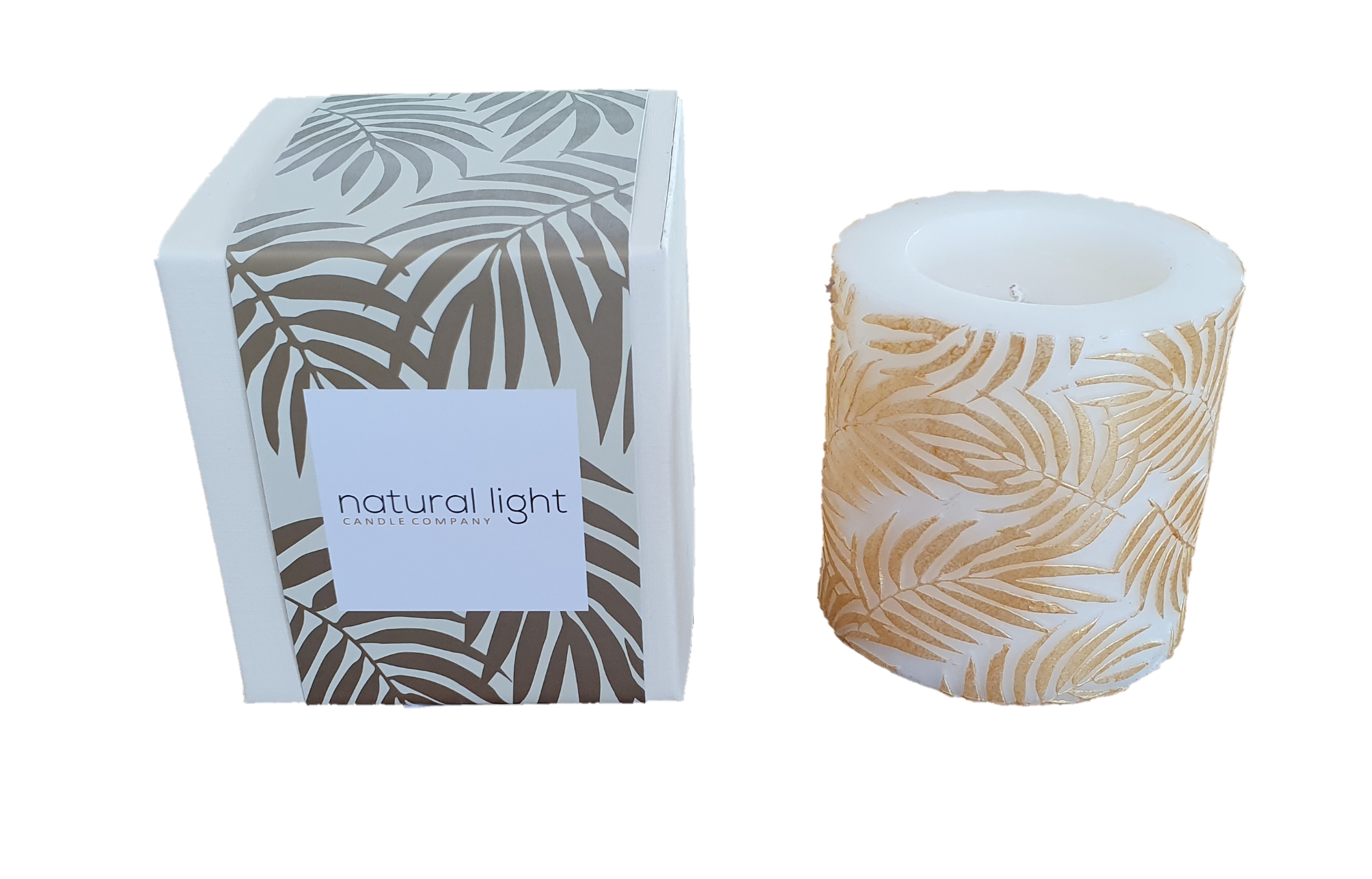 Wholesale The Natural Light Candle Company Palm Leaf 3" Recessed Pillar