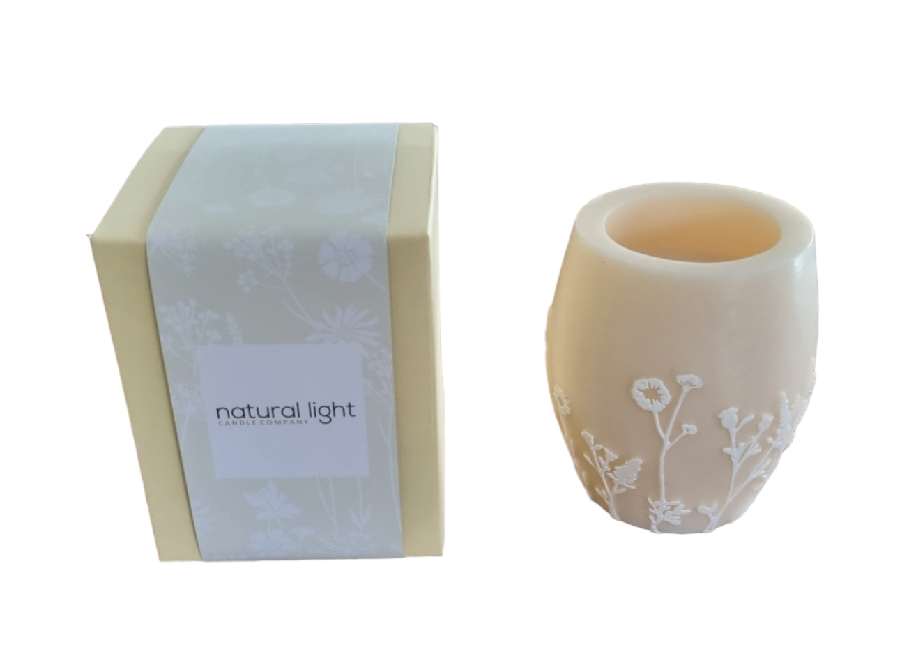 Wholesale Wildflower 4" Hurricane Ivory & White The Natural Light