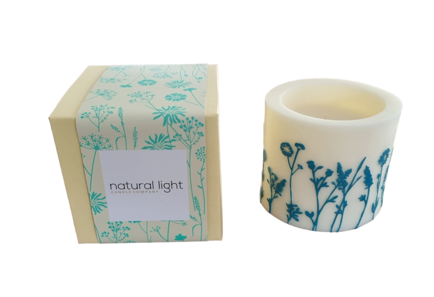 Wholesale Wildflower 4" Recessed Pillar White & Porcelain Blue The