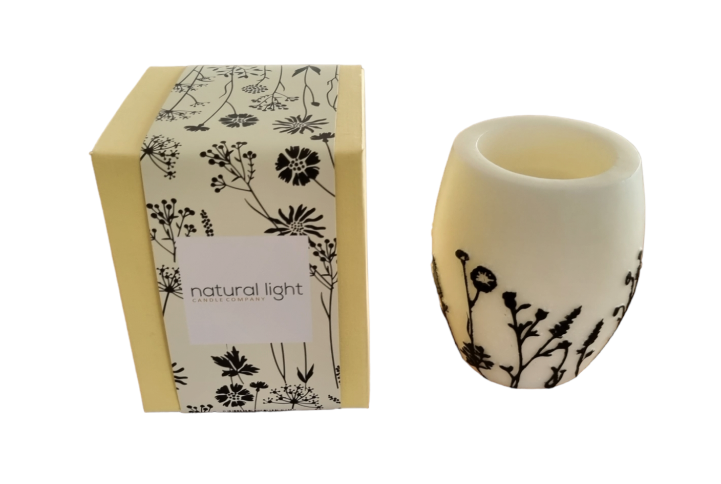 Wholesale Wildflower 4" Hurricane White & Black The Natural Light