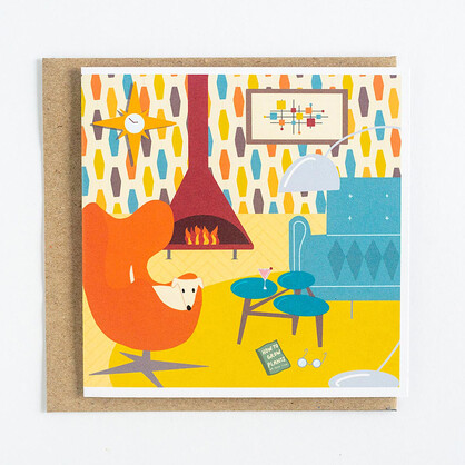 Greeting Card - Mid Century Modern Whippet