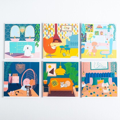 Greeting Card - Mid Century Modern Whippet