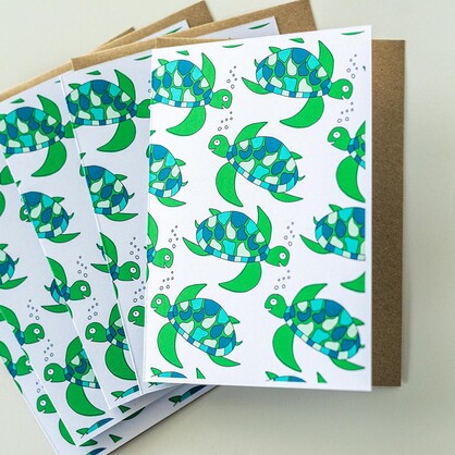 Happy Sea Turtles Greeting Card