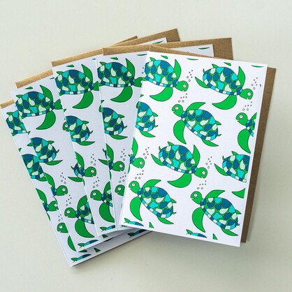 Happy Sea Turtles Greeting Card