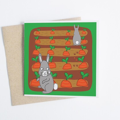Cheeky Rabbit at Happy Farm - Greeting Card