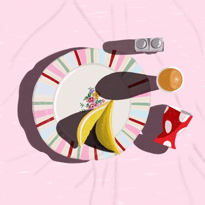 Sunday Brunch - Light Pink - Greeting Card