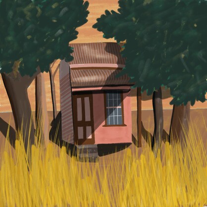 Miner's Cottage, Hepburn - Greeting Card
