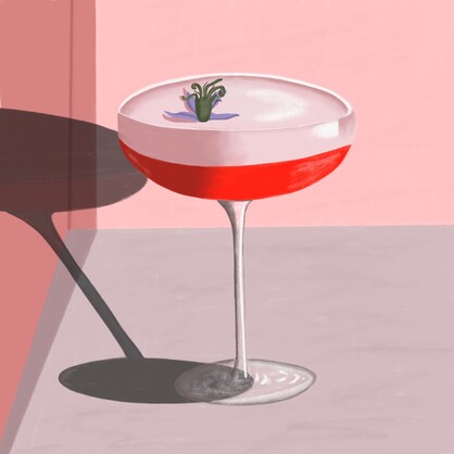 French Pink Martini - Greeting Card