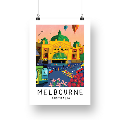 Flinders St Station - Melbourne - A3 & A4 Art Prints