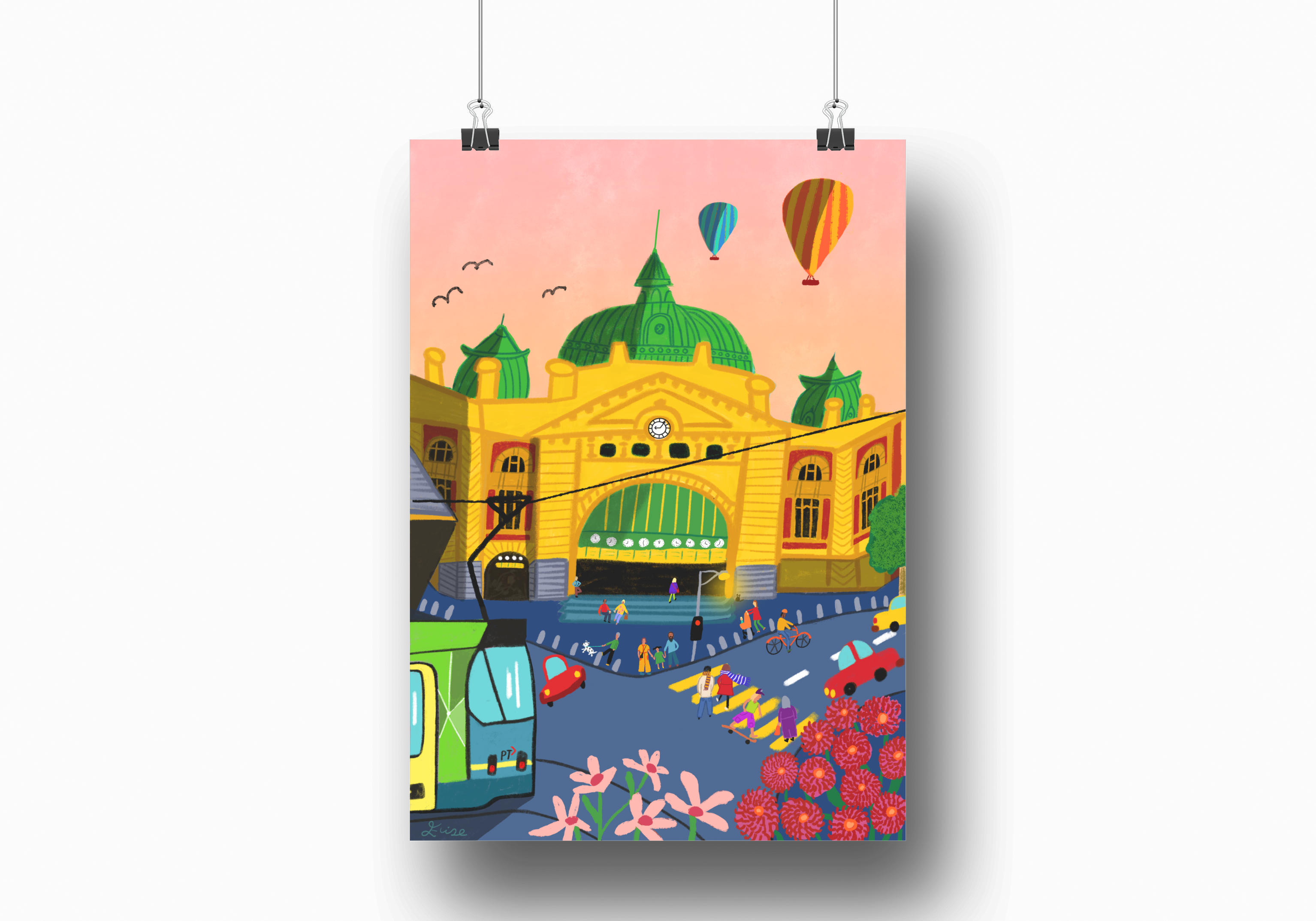 Flinders Street Station Melbourne - A4 & A3 Art Prints
