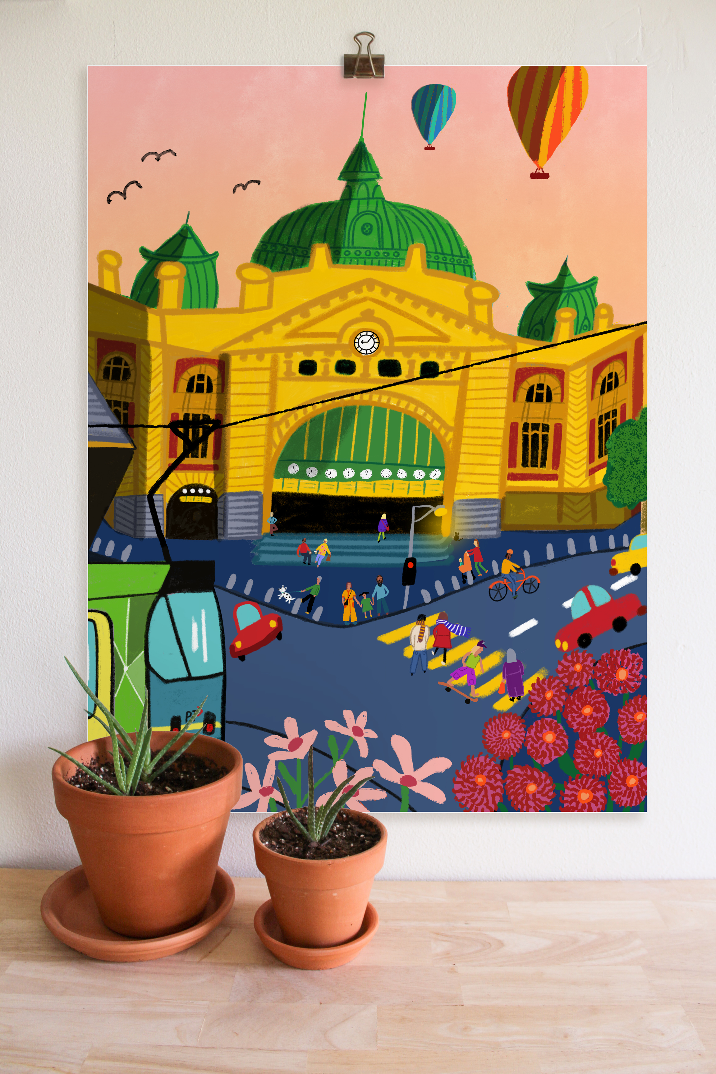 Flinders Street Station Melbourne - A4 & A3 Art Prints