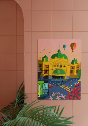 Flinders Street Station Melbourne - A4 & A3 Art Prints