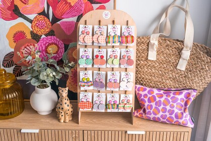 Go Gaga for Gingham - Multi Watermelon Light Pink - Handmade Earrings