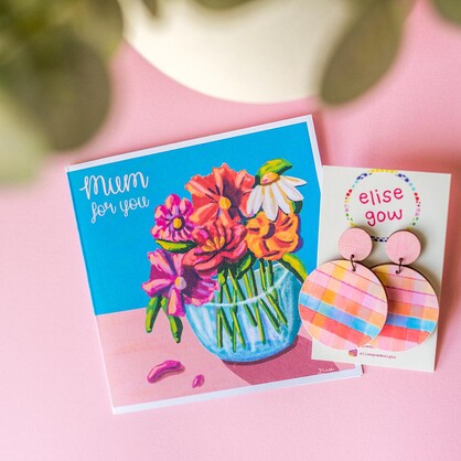Go Gaga for Gingham - Handmade Earrings - Multi Light Pink