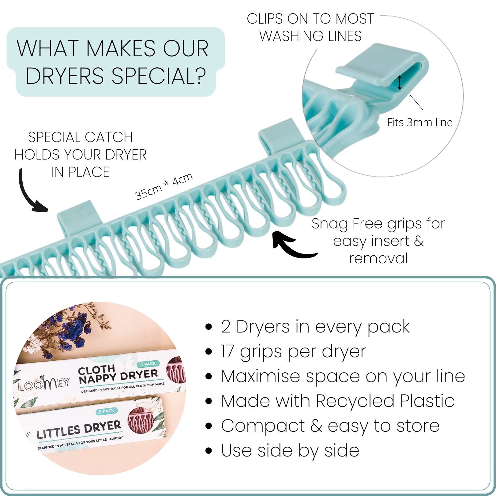 LoomeyÂ® Littles Dryer (2 Pack) - Loomey Blue