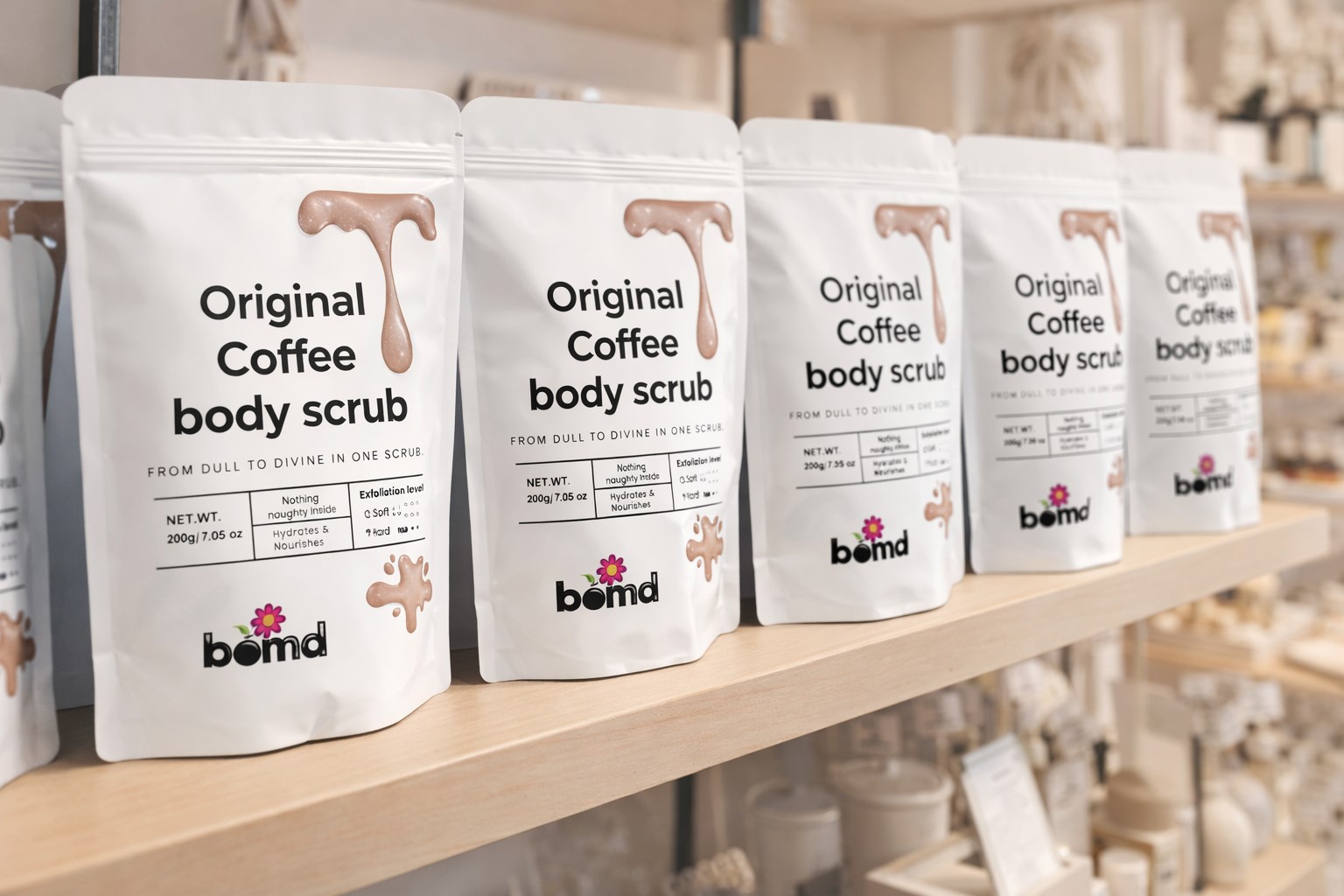 Coffee Body Scrub with Coconut Oil Original Warm Vanilla Blend 200gm pack