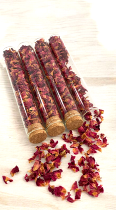 Gift Size - Test Tubes - Edible Flower Sprinkles - Rose Petals - 2mg