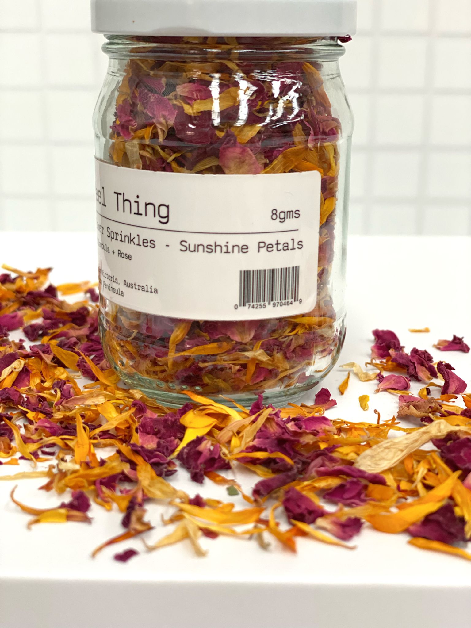 Edible Flower Sprinkles - SUNSHINE PETALS 8gram Jar
