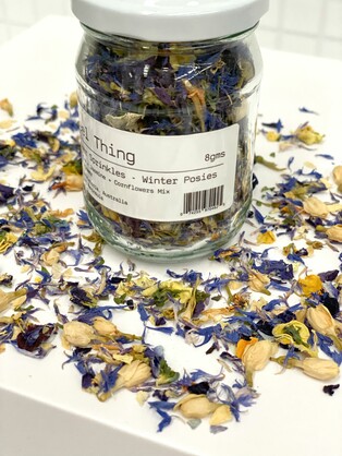 Edible Flower Sprinkles - WINTER POSIES 8gram Jar
