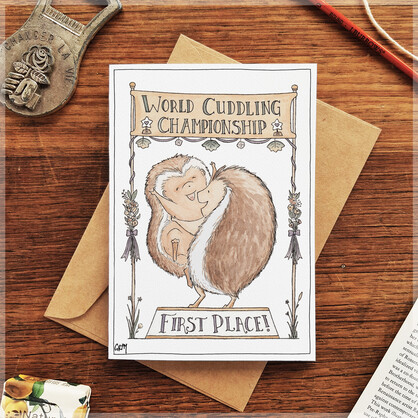Cuddling Champion - Greeting Card