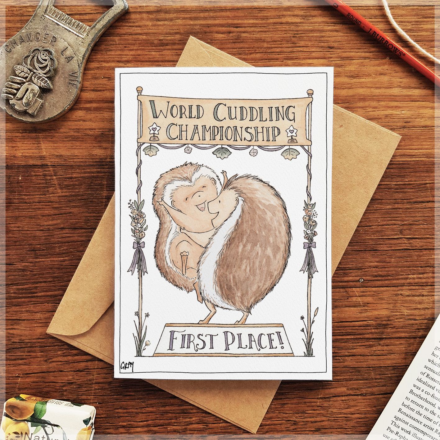 Cuddling Champion - Greeting Card