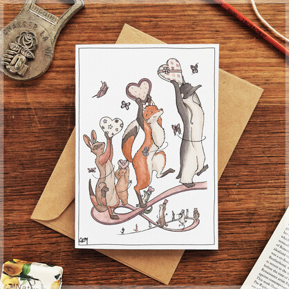 Hearts Over Heads - Greeting Card