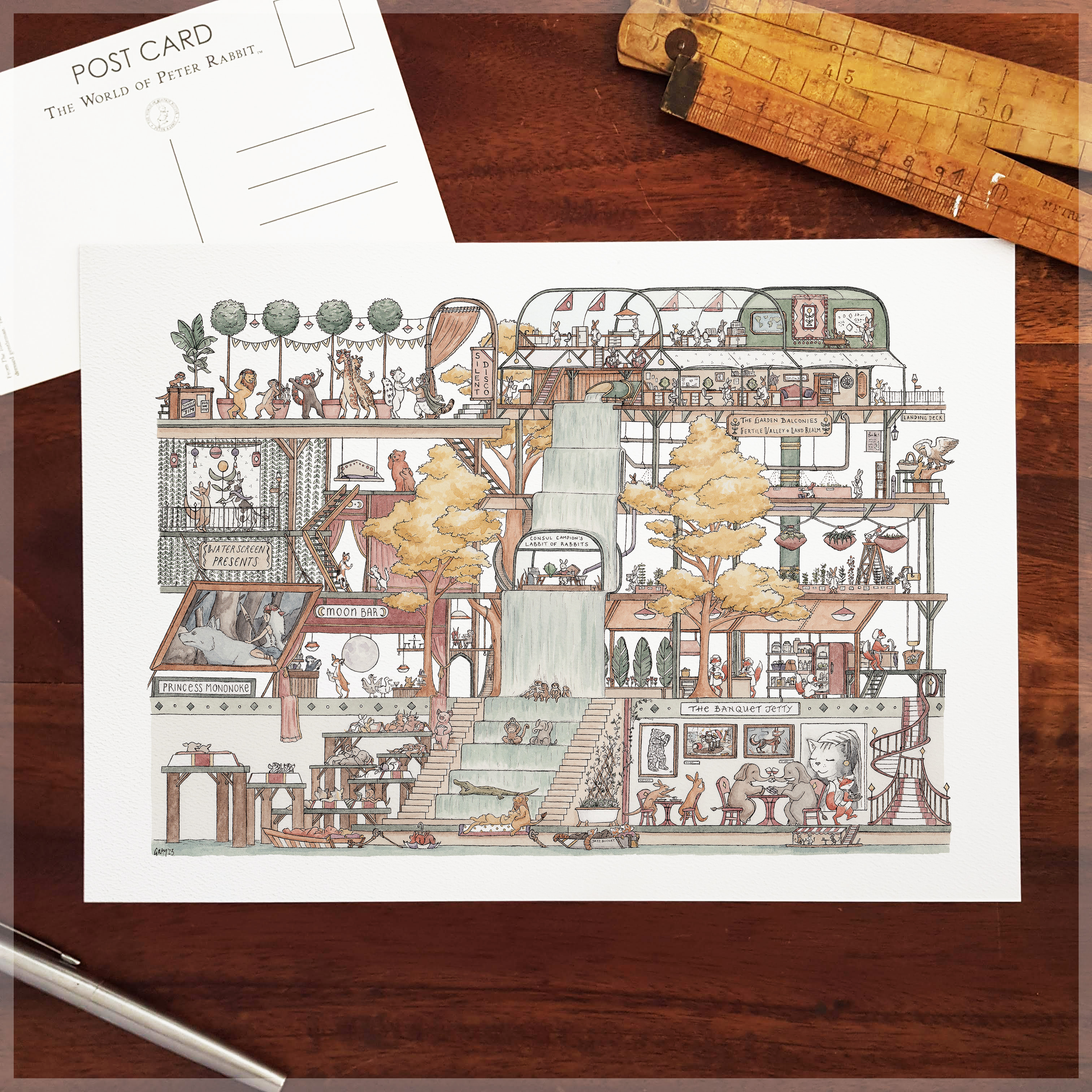 The Garden Balconies - A4 Art Print
