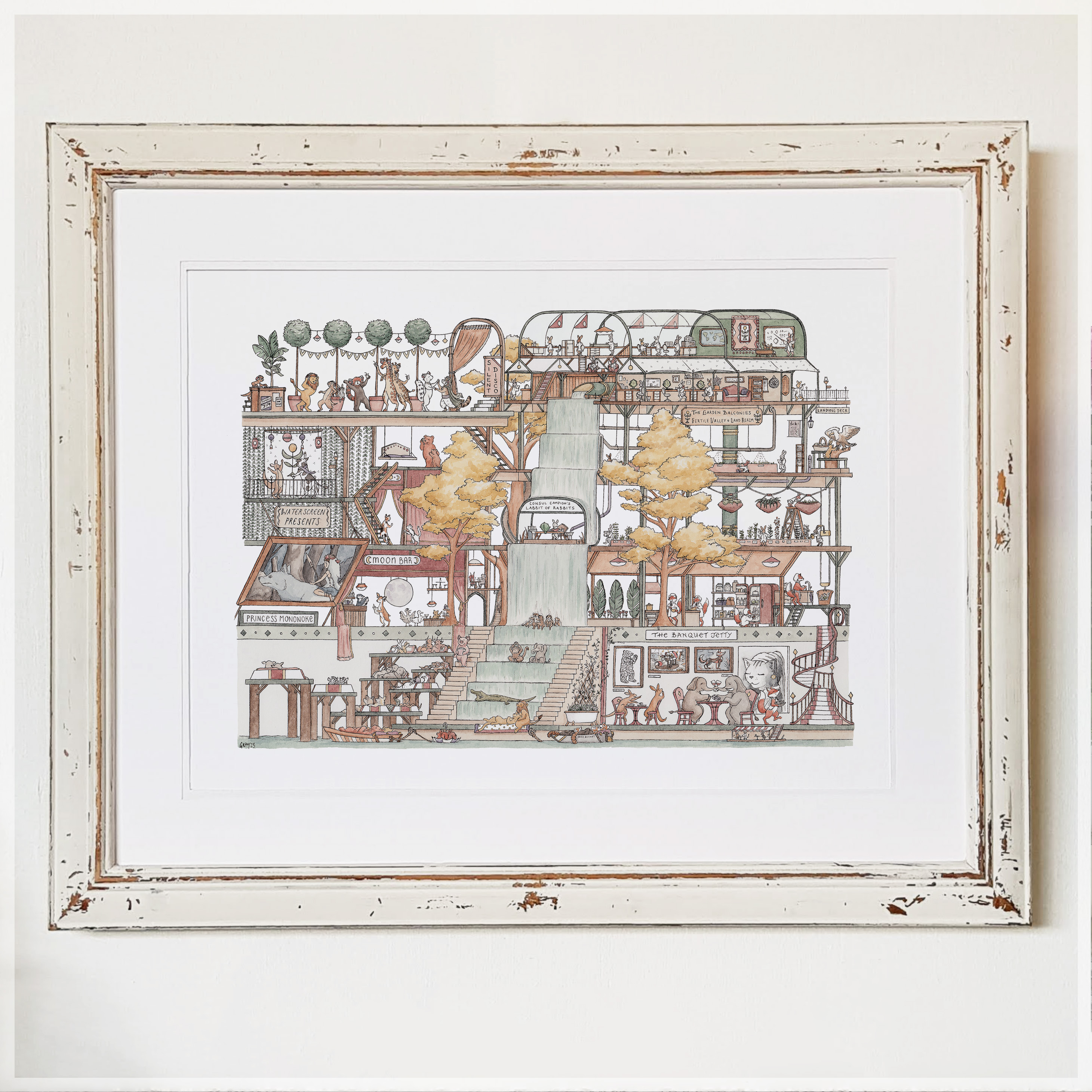 The Garden Balconies - A4 Art Print