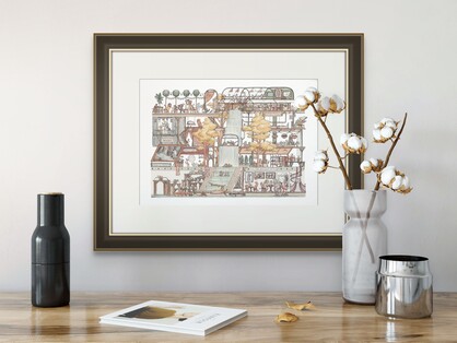 The Garden Balconies - A4 Art Print
