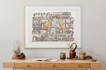 The Garden Balconies - A4 Art Print