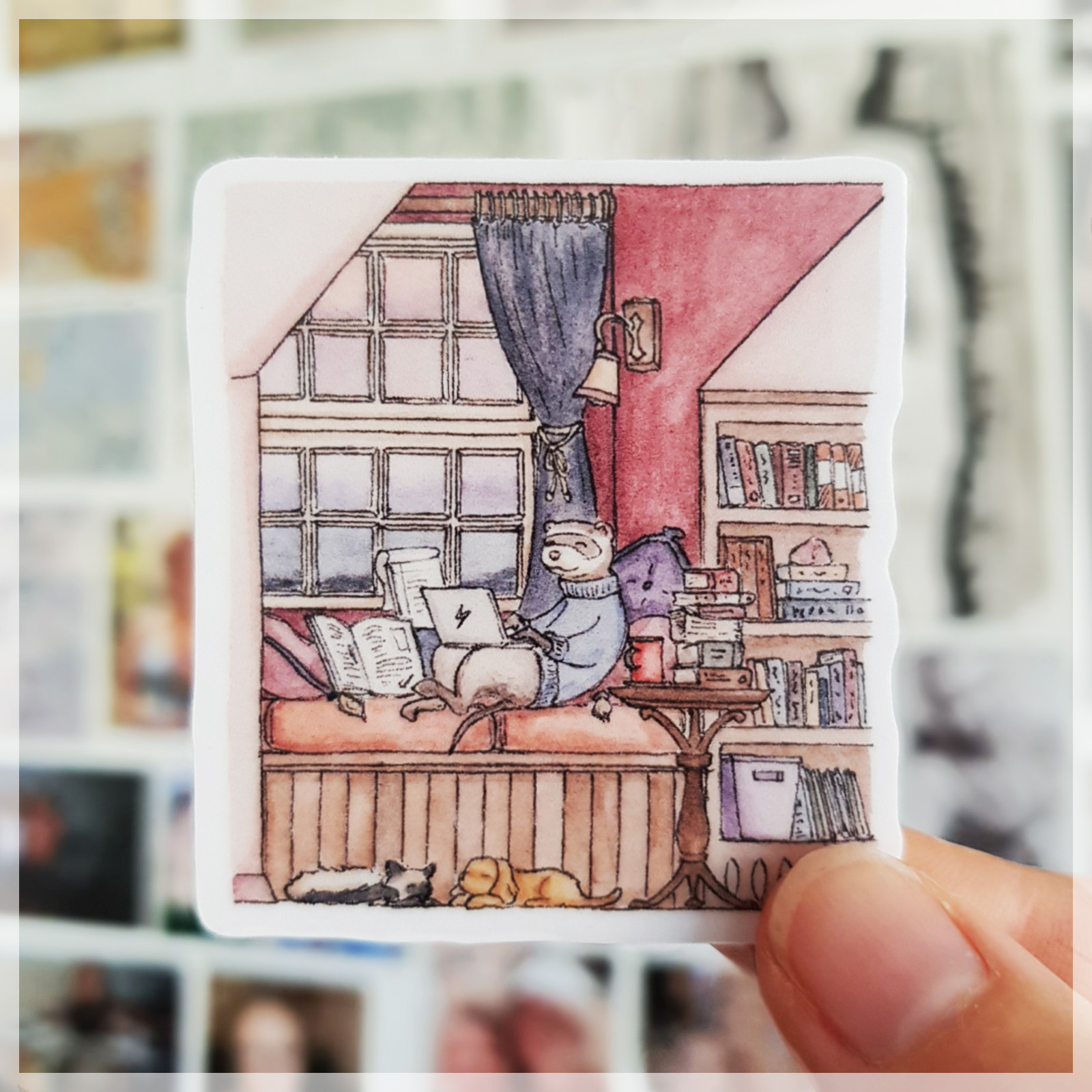Ferret's Evening Notes ~ Vinyl Sticker