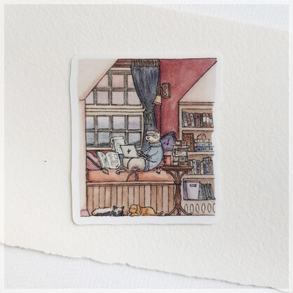 Ferret's Evening Notes ~ Vinyl Sticker