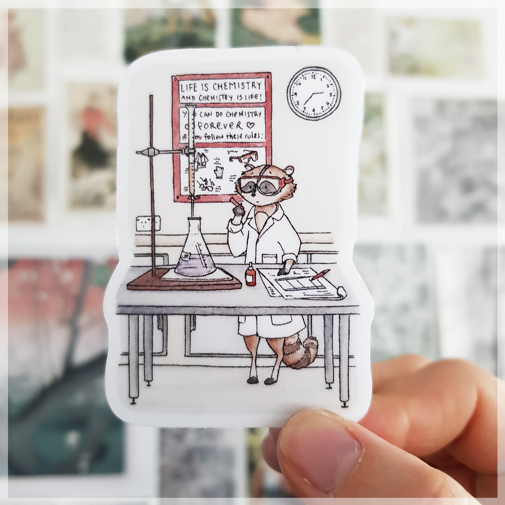 Raccoon's Laboratory ~ Vinyl Sticker