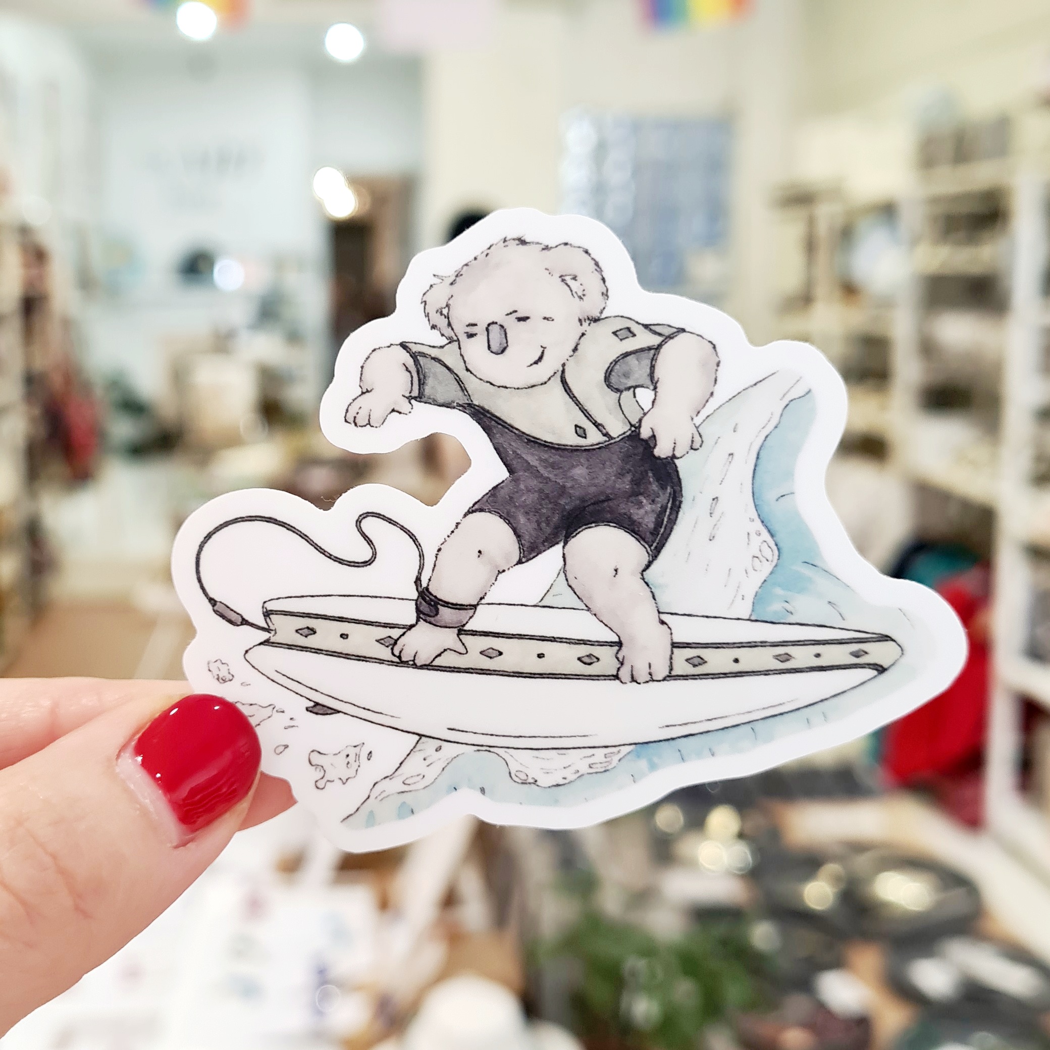 Surfing Koala ~ Vinyl Sticker