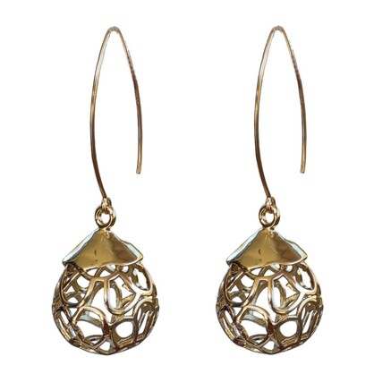 Baroque wire ball Earrings Sterling Silver or 14k Gold filled Earwires