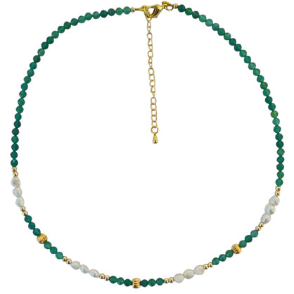 Tusei Gemstone and Pearl Necklace 13 gemstone variations