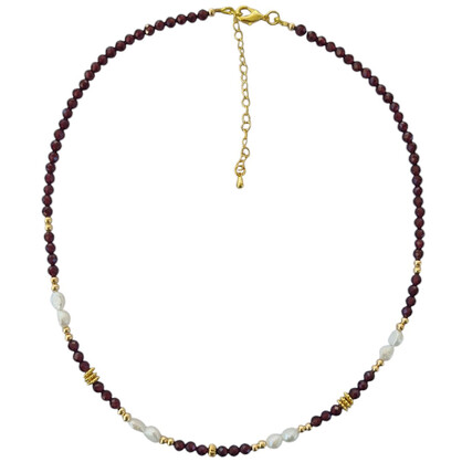 Tusei Gemstone and Pearl Necklace 13 gemstone variations
