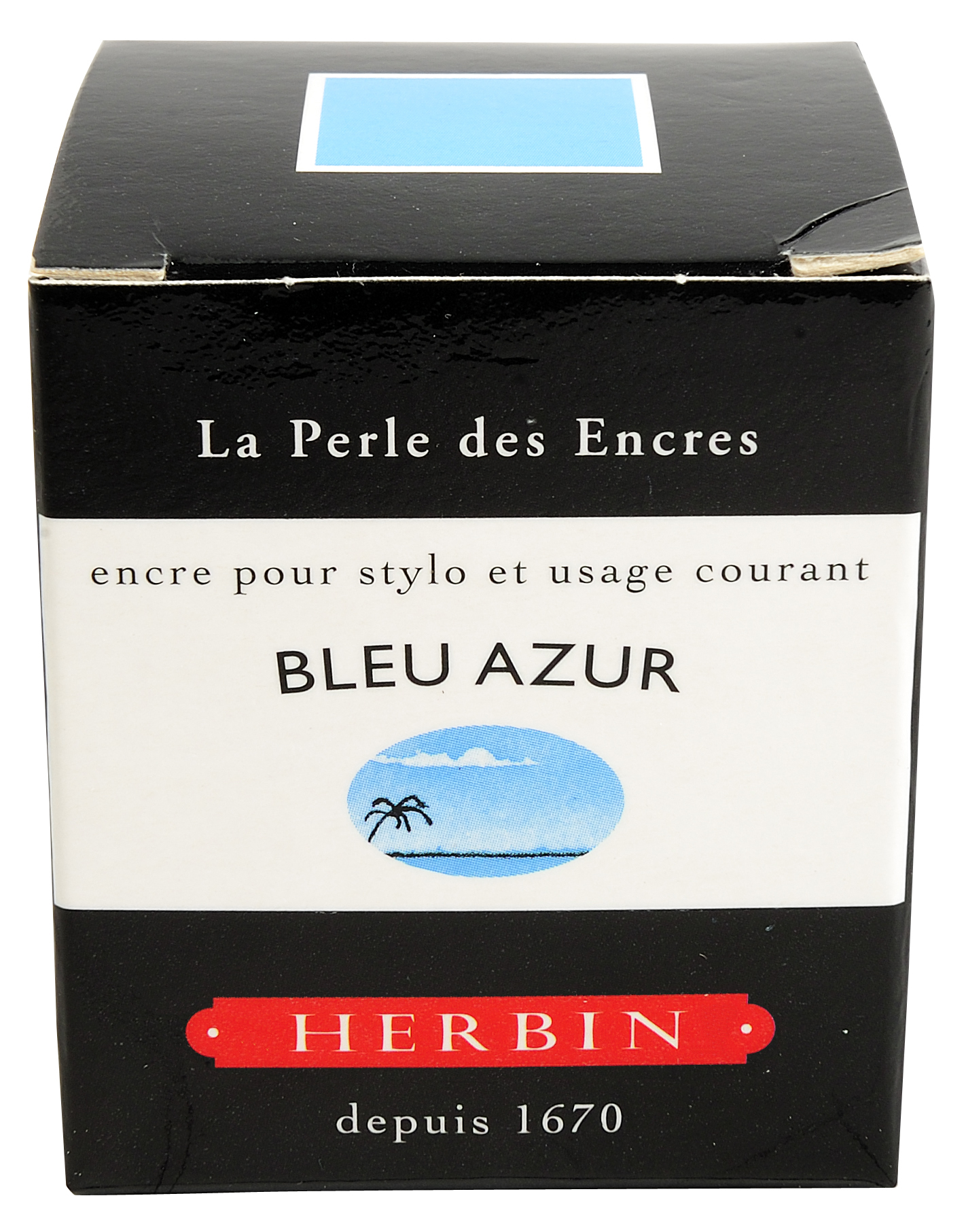 Jacques Herbin Writing & Drawing Ink 30ml bottle - Azure Blue