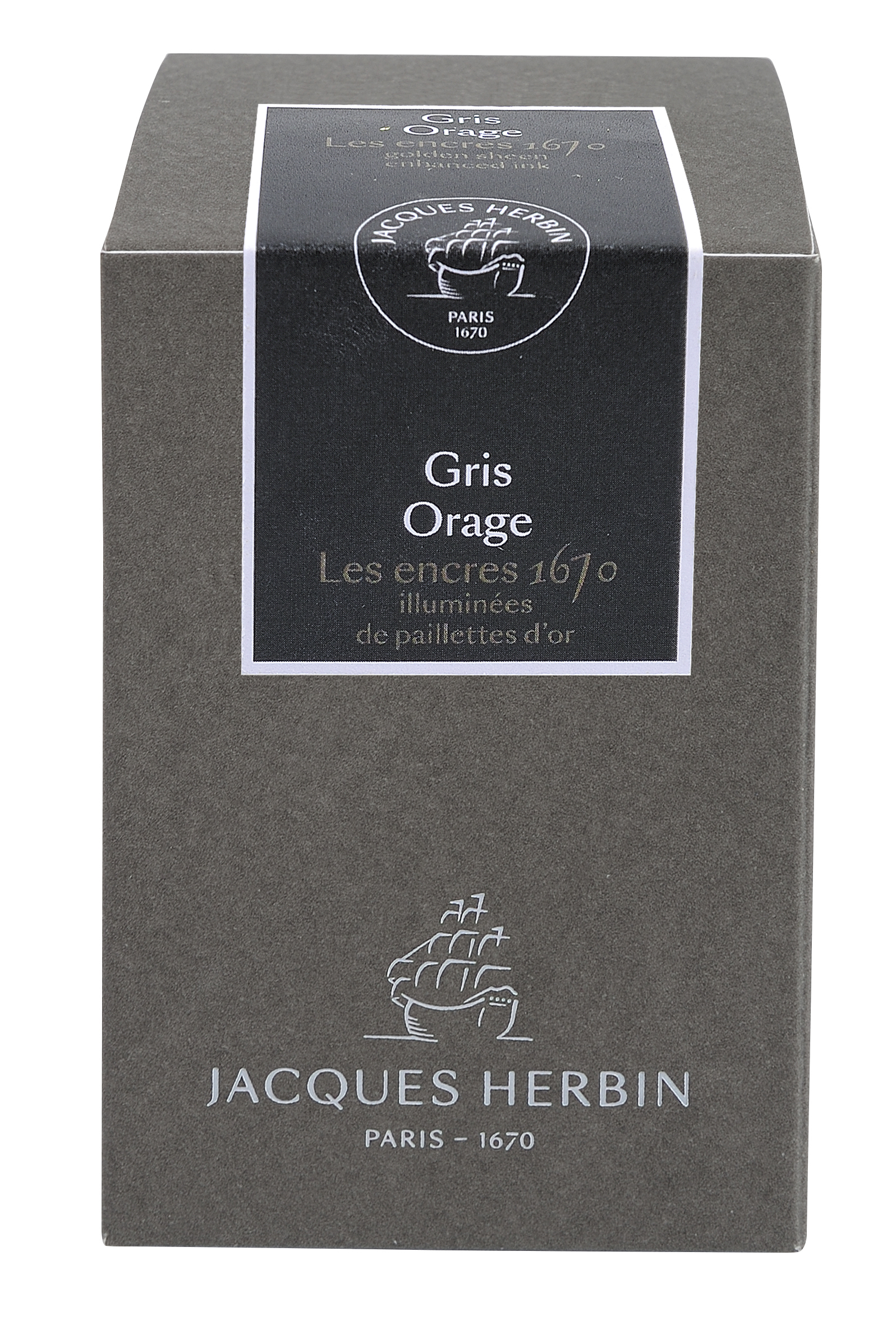Jacques Herbin 1670 Collection Prestige Writing Ink 50ml - Gris Orage (Stormy Grey)