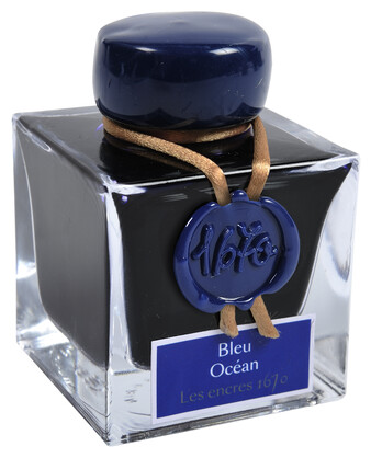 Jacques Herbin 1670 Collection Prestige Writing Ink 50ml- Bleu Ocean (Ocean Blue)